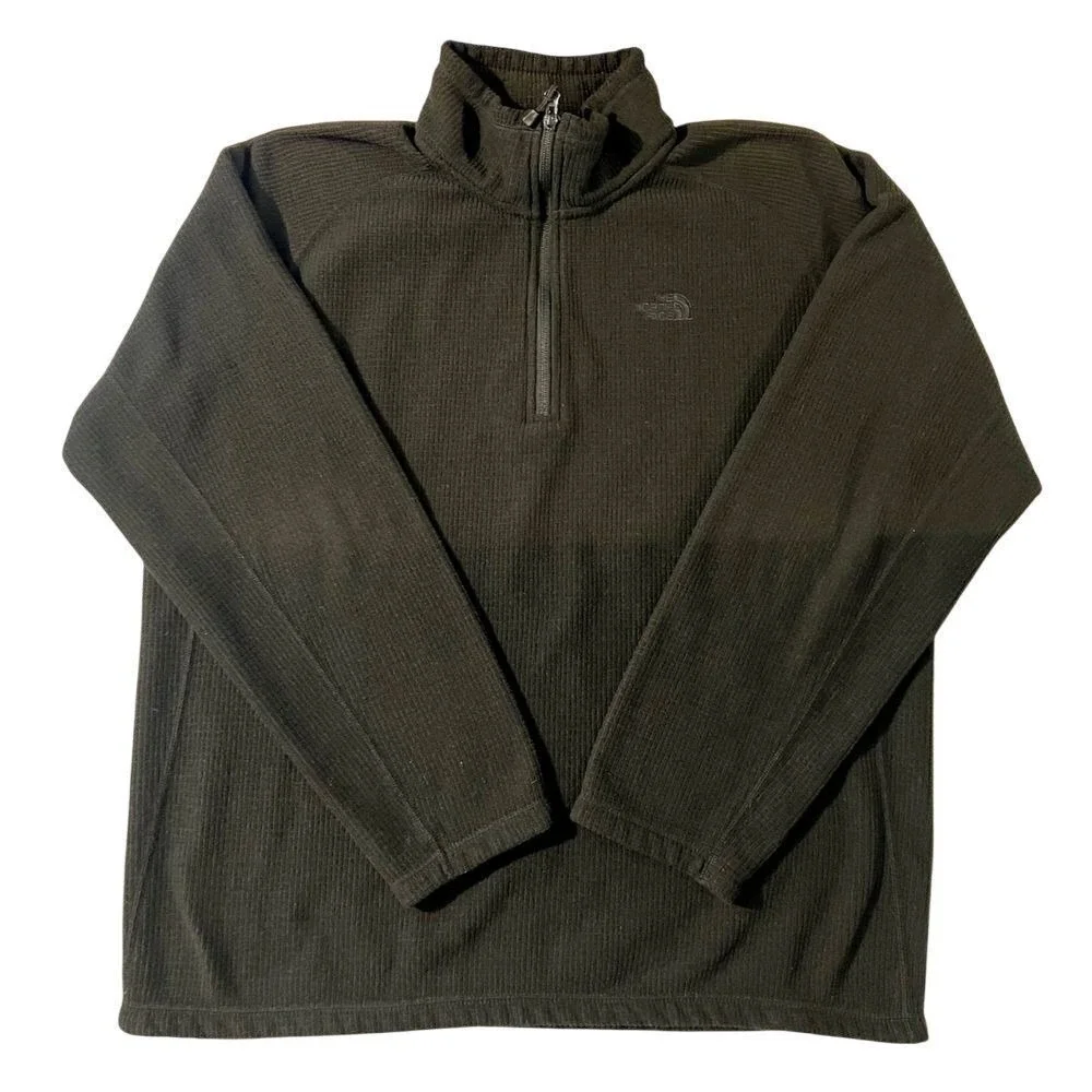 The North Face Men's Black Pullover Long Sleeve Qtr Zip Neck‎ Large Preppy Warm